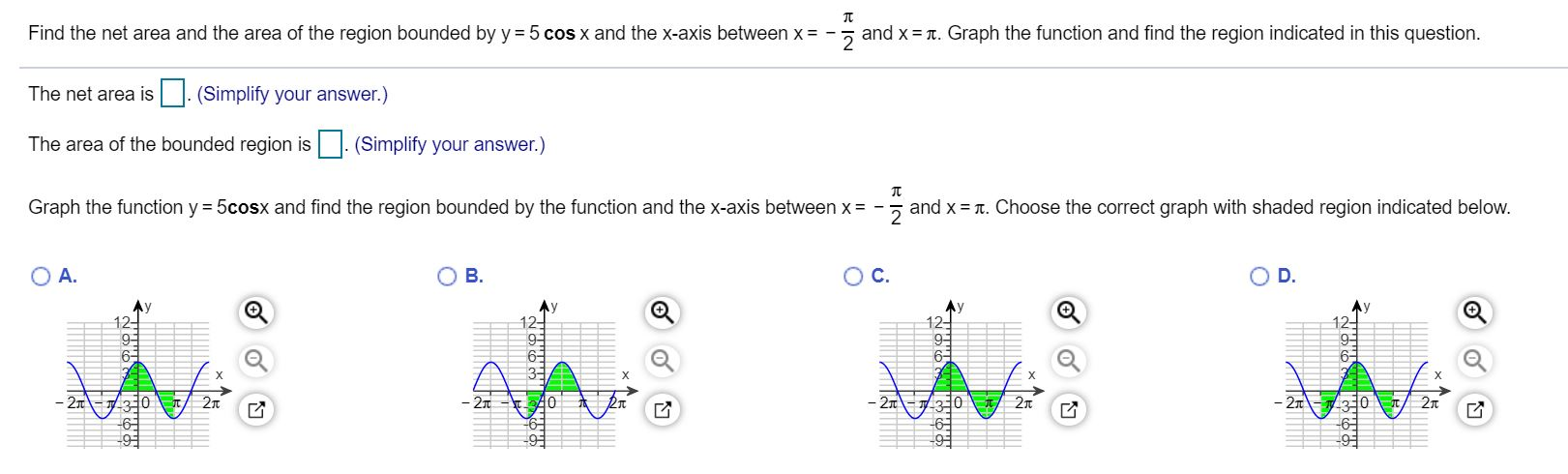 Solved Find the net area and the area of the region bounded | Chegg.com