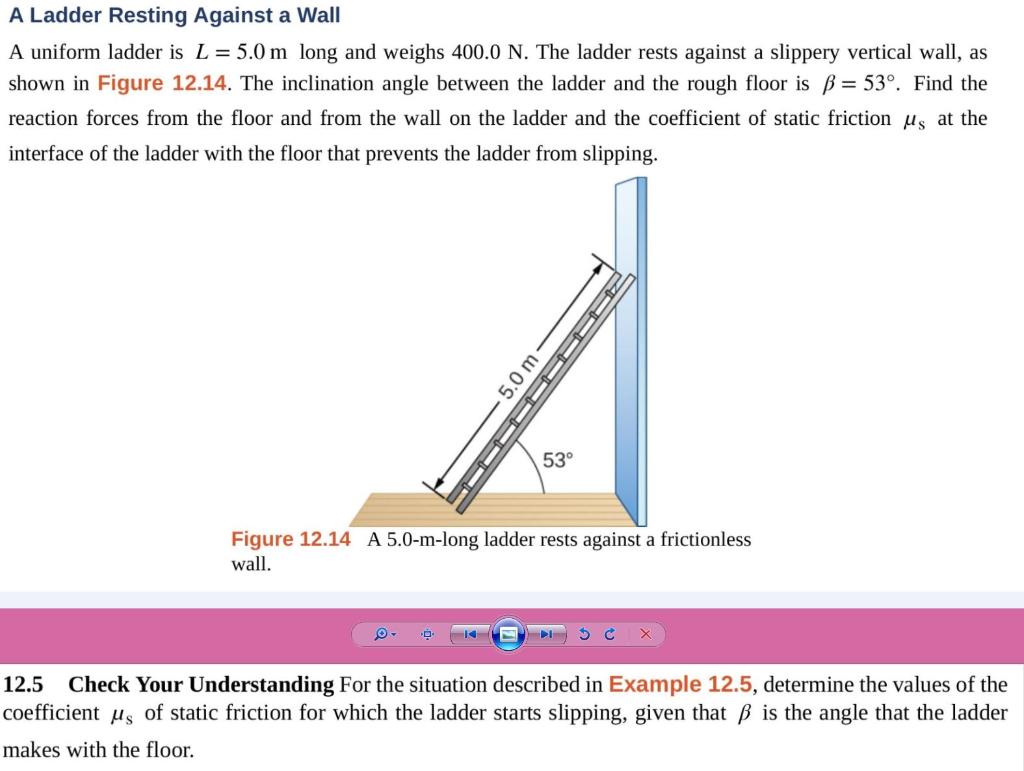 Solved A Ladder Resting Against a Wall A uniform ladder is L | Chegg.com