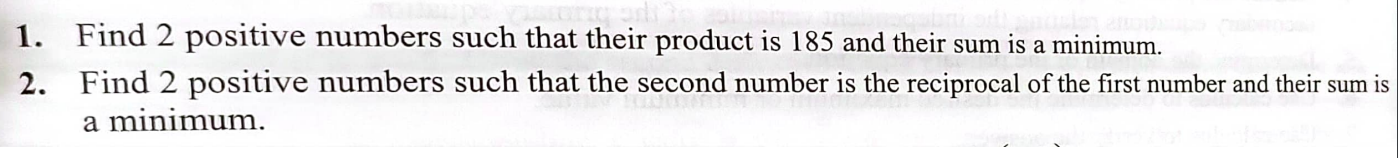 what is the product of 2 positive numbers