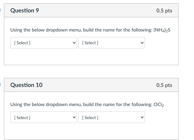 Solved Using the below dropdown menu, build the name for the | Chegg.com