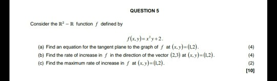 Solved QUESTIONS Consider the R- R function f defined by | Chegg.com