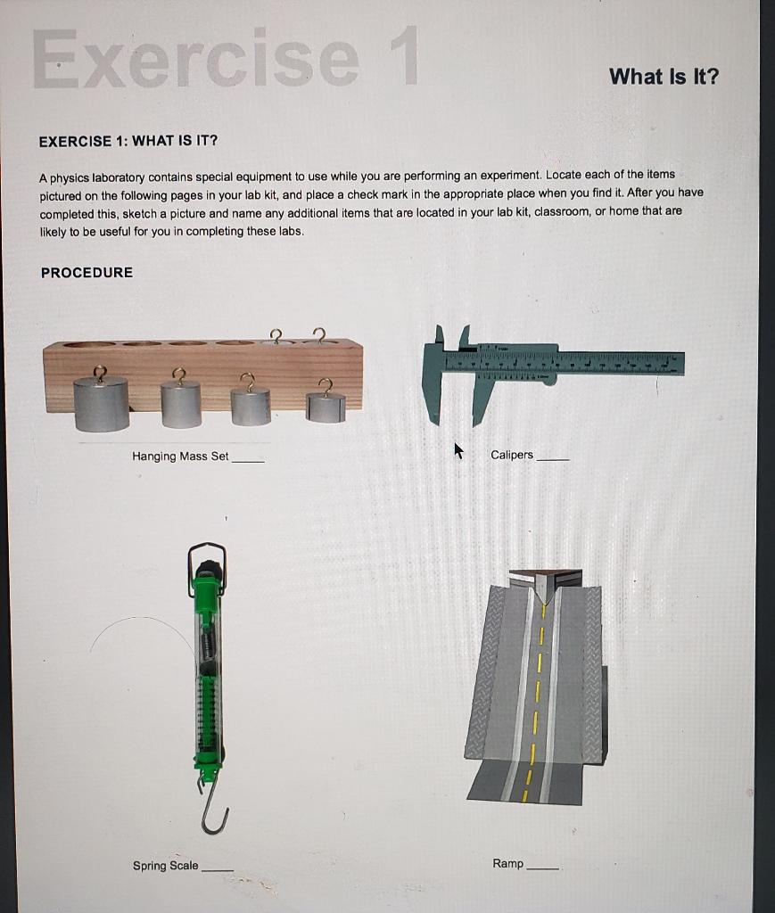 Solved Exercise 1 What Is It? EXERCISE 1: WHAT IS IT? A | Chegg.com