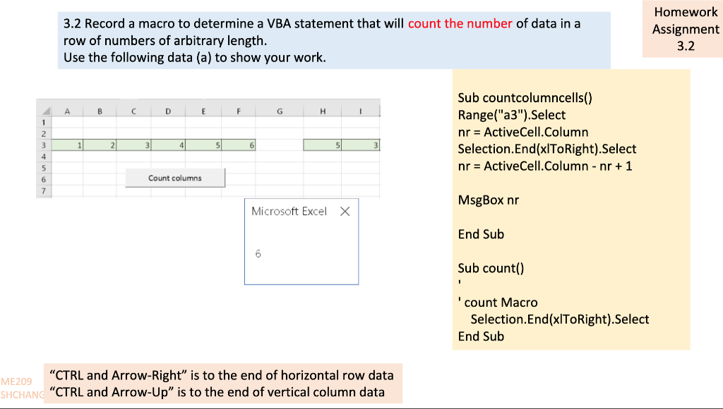 Solved 3.2 Record a macro to determine a VBA statement that