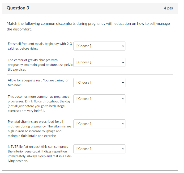 Solved Question 3 4 pts Match the following common | Chegg.com