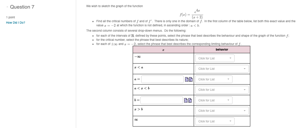 Solved We Wish To Sketch The Graph Of The Function F X