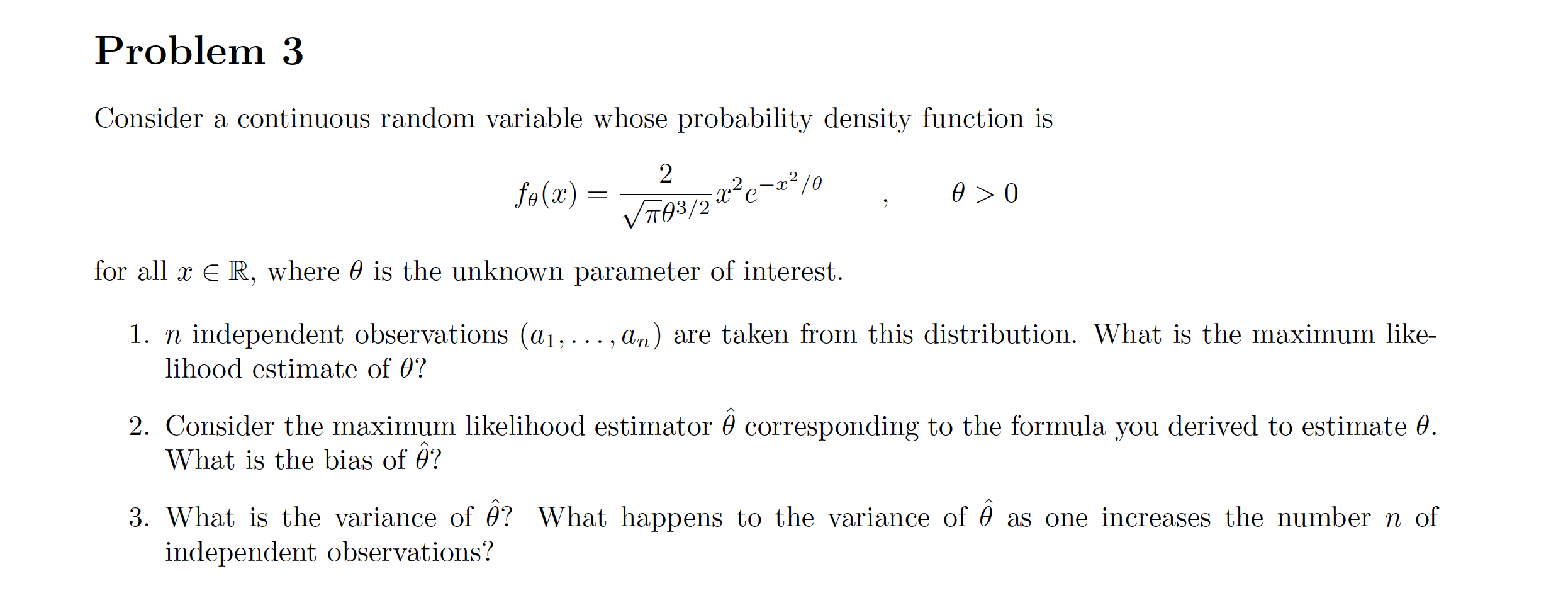 Solved Problem 3 Consider a continuous random variable whose | Chegg.com