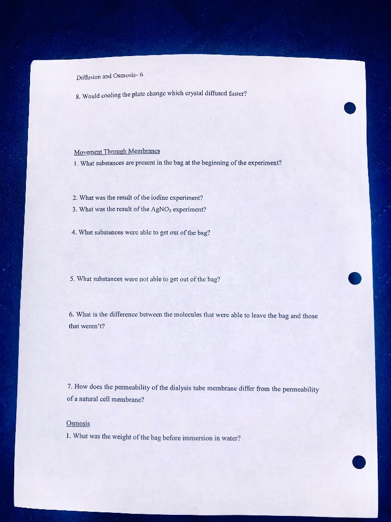 Diffusion and Osmosis 5 Diffusion and Osmosis Lab