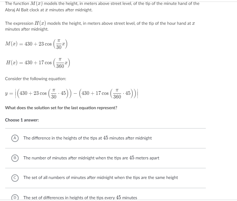 Solved The Function M (2) Models The Height, In Meters Above | Chegg.com