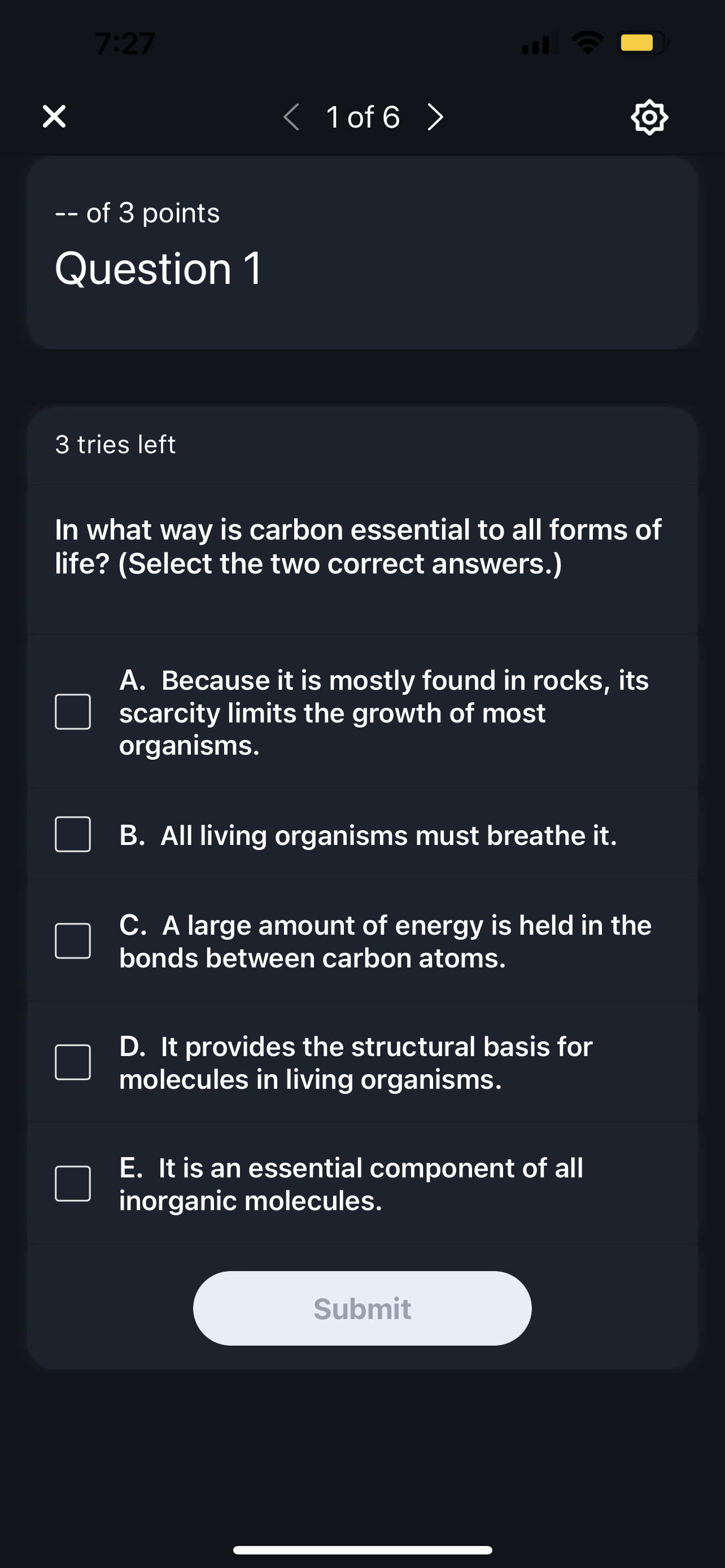 Solved -- of 3 points Question 1 3 tries left In what way is | Chegg.com