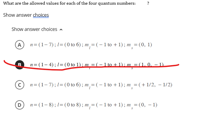 Solved What are the allowed values for each of the four | Chegg.com