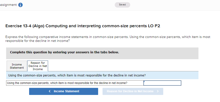 Solved Express the following comparative income statements | Chegg.com