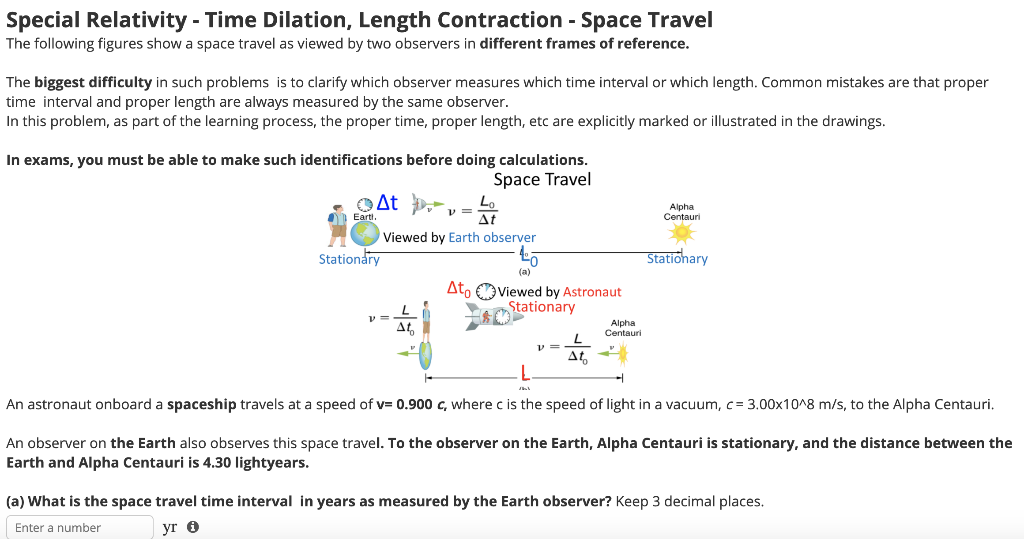 Solved Special Relativity - Time Dilation, Length | Chegg.com