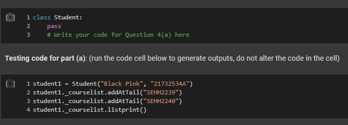Solved Question 4 This question is to build a data structure | Chegg.com