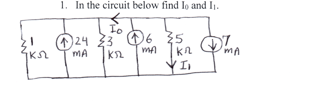 Solved 1. In the circuit below find I0 and I1.2. In the | Chegg.com