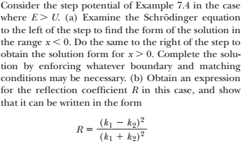 Solved Consider the step potential of Example 7.4 in the | Chegg.com