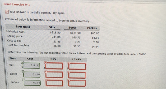 Solved Brief Exercise 9-1 Your Answer Is Partially Correct. | Chegg.com