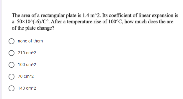 Solved The area of a rectangular plate is 1.4 m^2. Its | Chegg.com