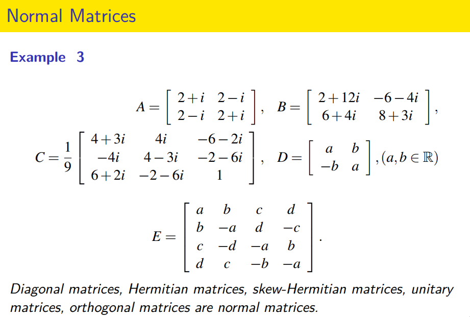 Solved Normal Matrices Example 3 ( B= [ 2+12i -6- 4i 6+4i 8 | Chegg.com