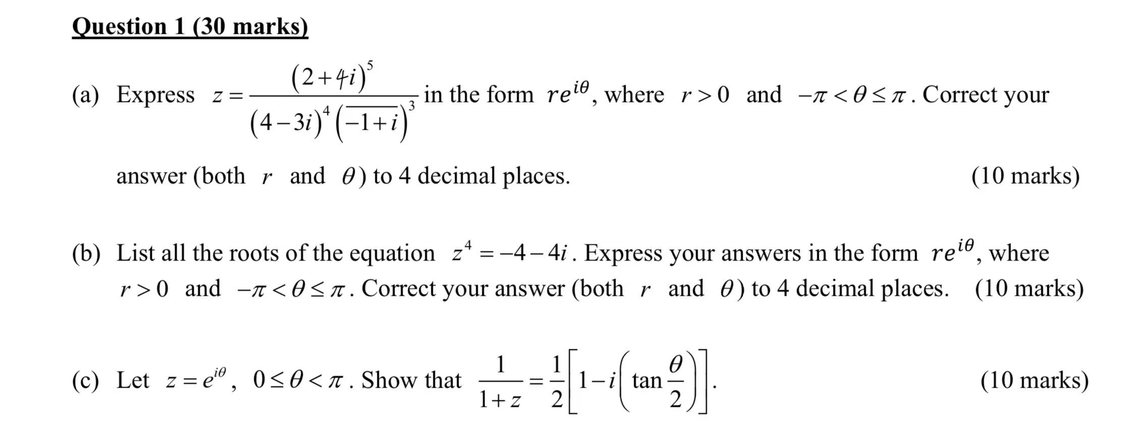Question 1 ( 30 ﻿marks)(a) ﻿Express | Chegg.com