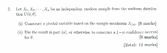 Solved Lot X1:X2,⋯,Xn be an independent random sample from | Chegg.com