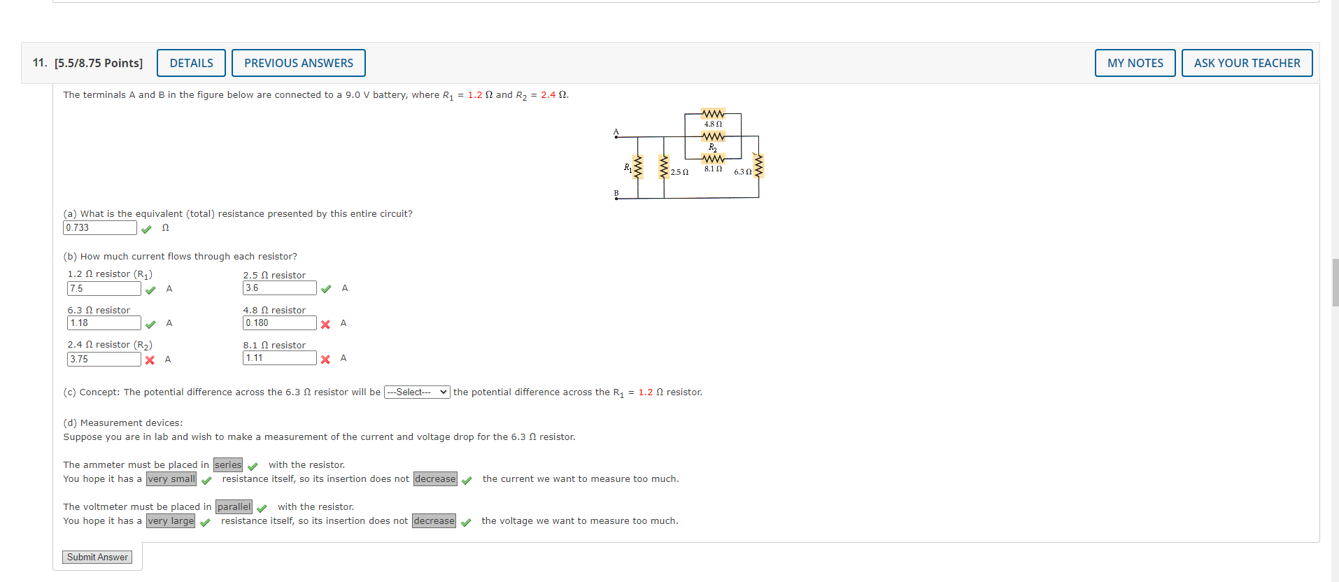 Solved The terminals A and B in the figure below are | Chegg.com