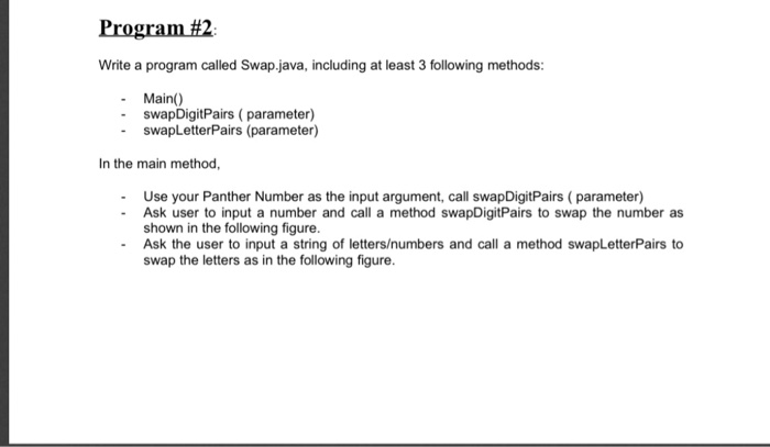 Program #2 Write a program called Swap.java, | Chegg.com