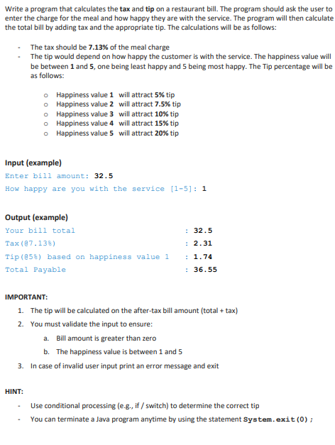 Solved Write a program that calculates the tax and tip on a | Chegg.com