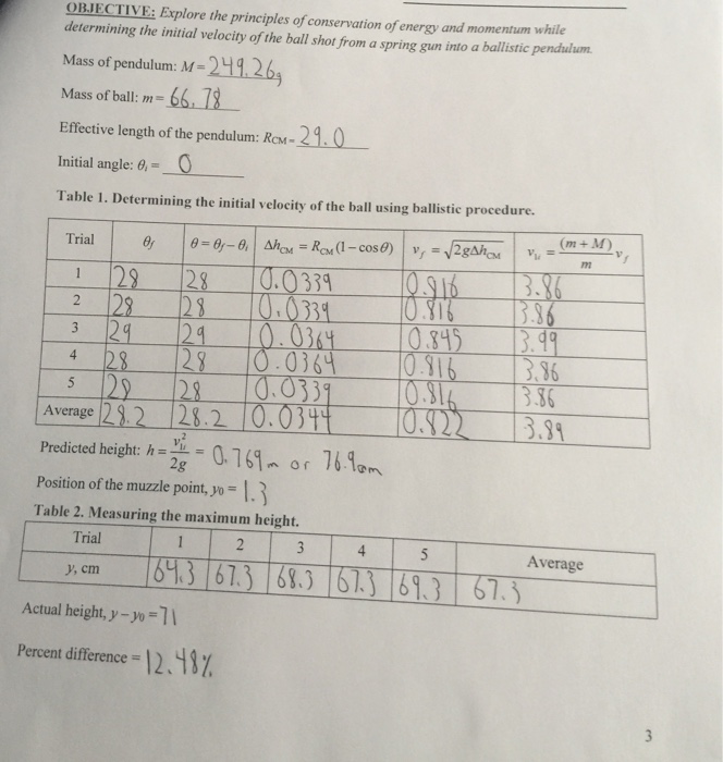Solved 1. Ca lculate the kinetic energy of the ball | Chegg.com