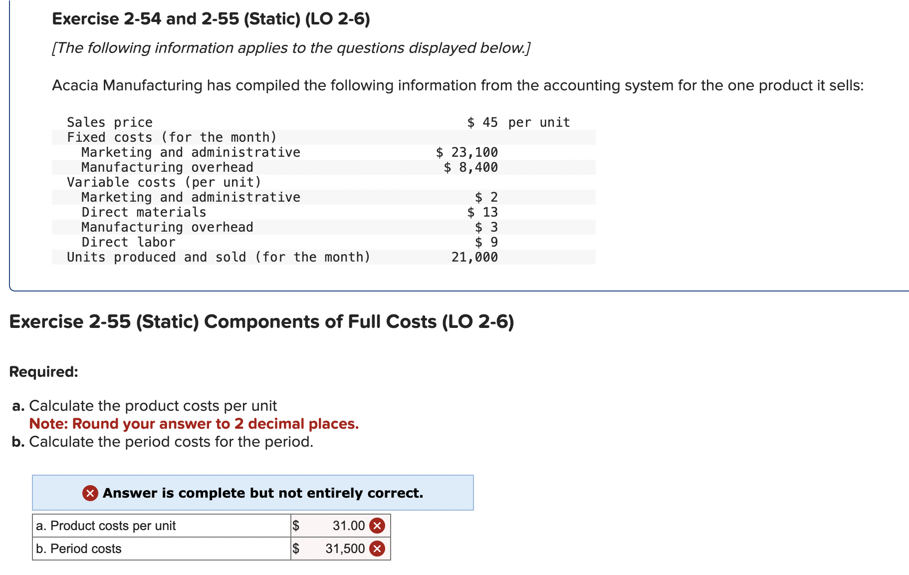 Solved Exercise 2-54 ﻿and 2-55 (Static) (LO 2-6)[The | Chegg.com