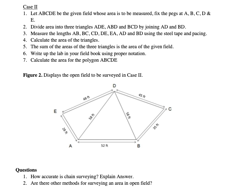 Solved Lab 2 Survey of an Area by Chain Survey Objectives