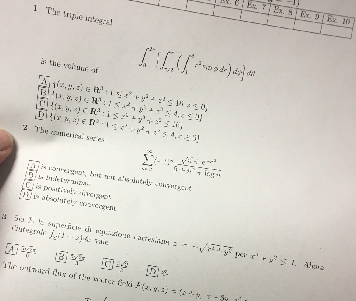 Solved is the volume of ∫02π[∫π/2π(∫14r2sinϕdr)dϕ]dθ B | Chegg.com