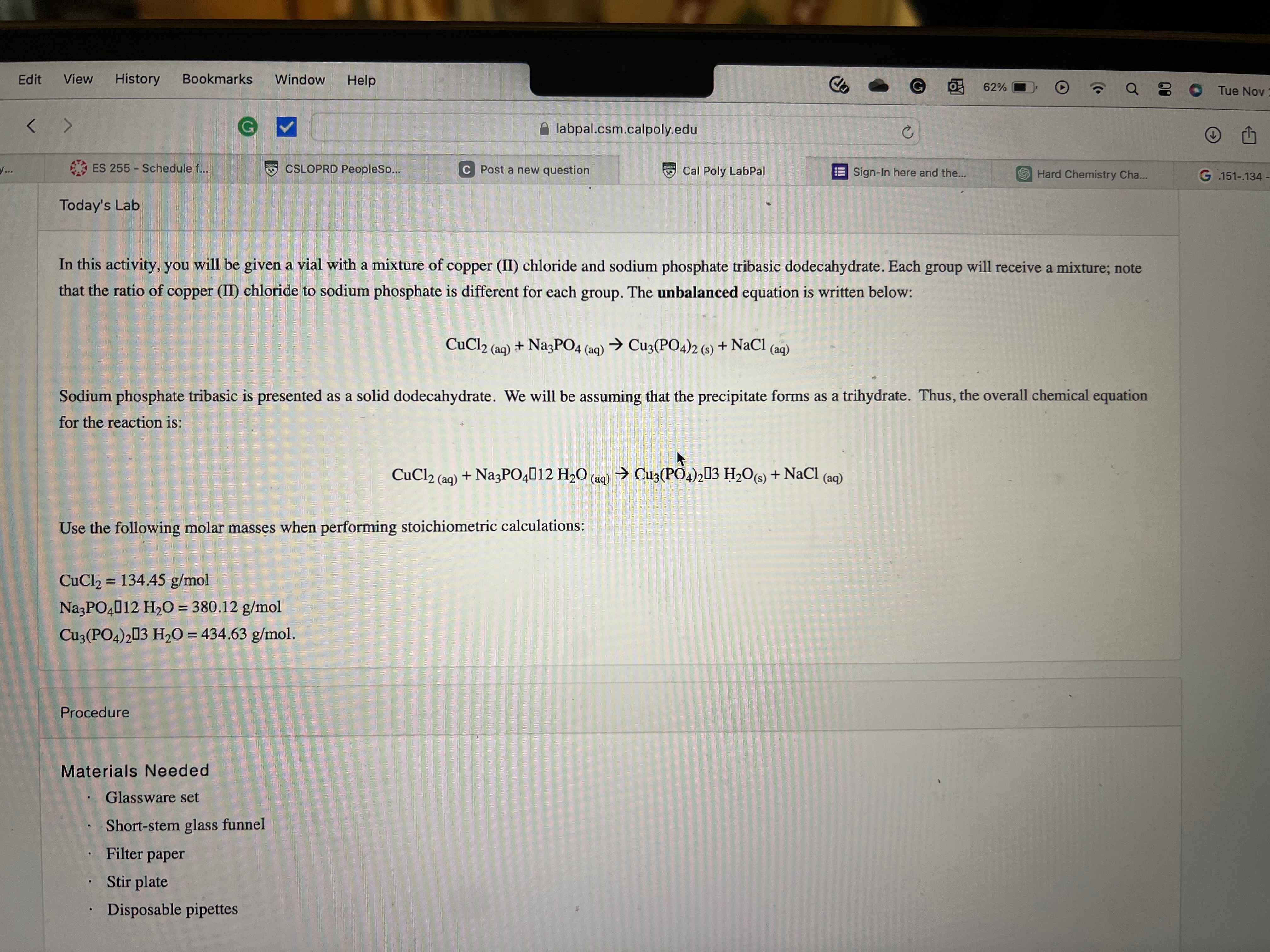 In this activity, you will be given a vial with a