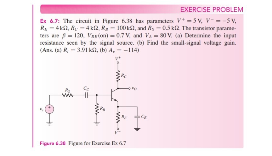 Solved EXERCISE PROBLEM Ex 6.7: The circuit in Figure 6.38 | Chegg.com