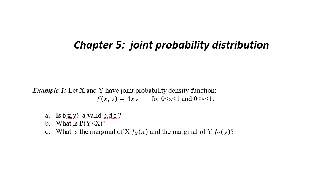 Solved 1 Chapter 5: joint probability distribution Example | Chegg.com