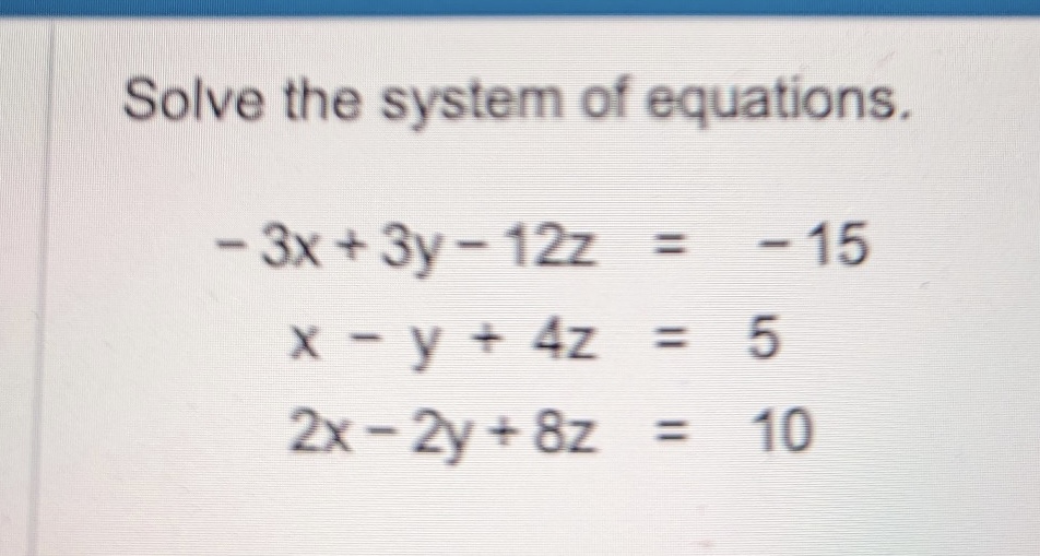 Solved Solve The System Of Equations. | Chegg.com