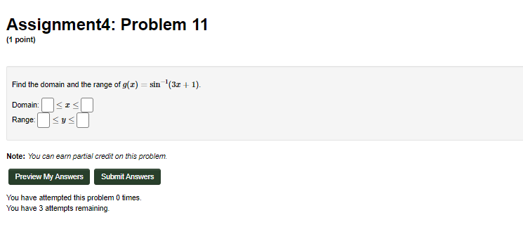 find the domain and range of sin 1 x