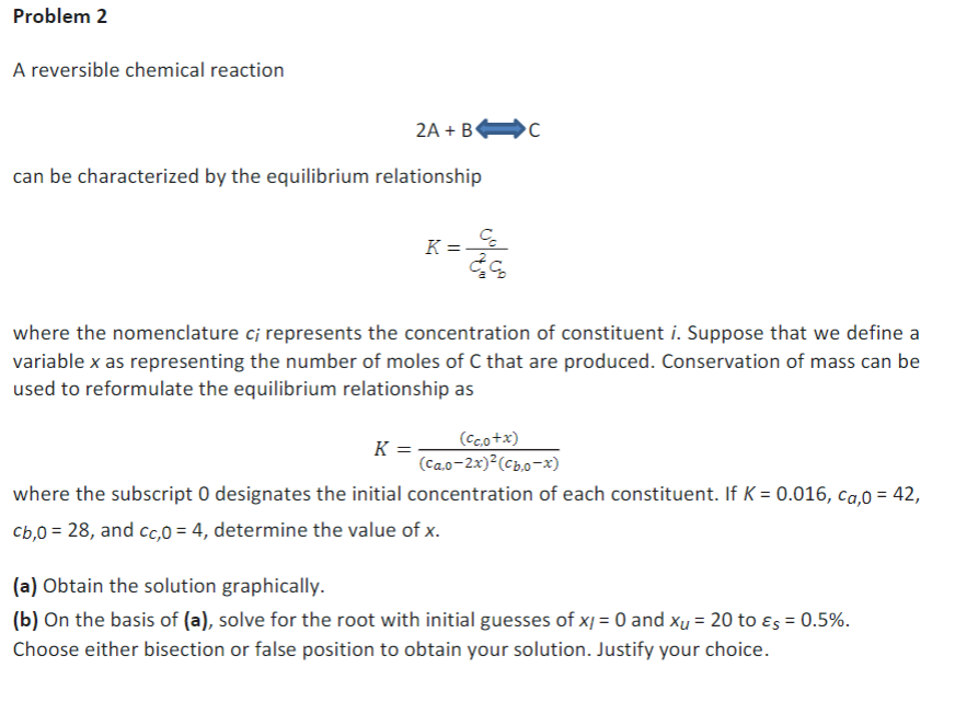 Solved Problem 2 A Reversible Chemical Reaction 2A +B Can Be | Chegg.com