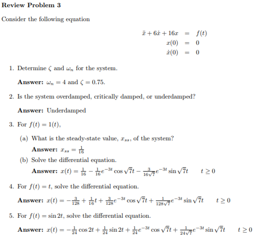 Solved Review Problem 3 Consider the following equation 3 | Chegg.com