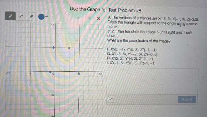 Solved 10 Use The Graph For Test Problem 8 H 8 The Chegg Com
