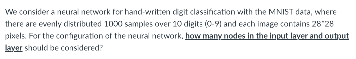 Solved We consider a neural network for hand-written digit | Chegg.com