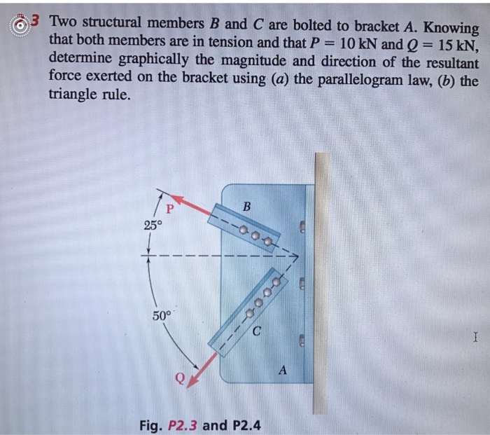 Solved 3 Two Structural Members B And C Are Bolted To | Chegg.com