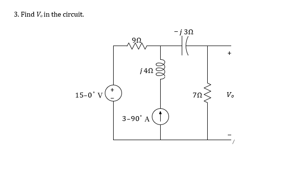 Solved 3. Find Vo in the circuit. | Chegg.com