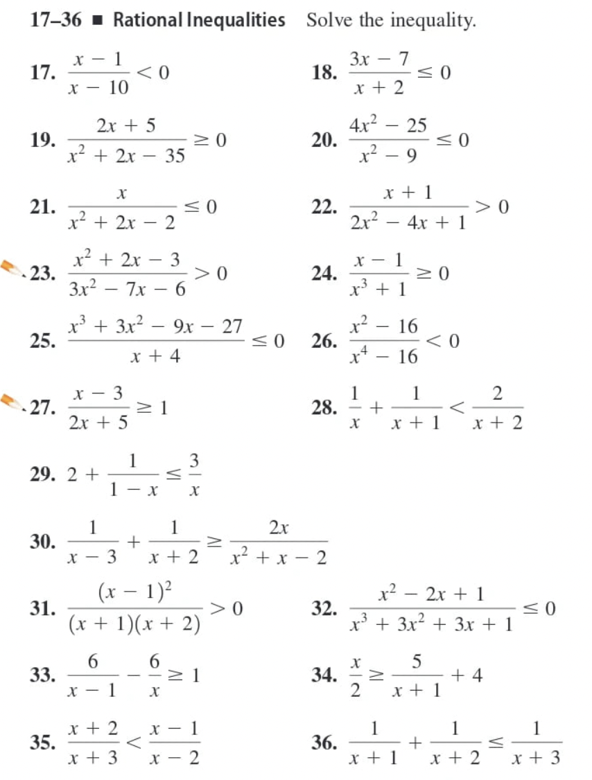 Solved 17–36 Rational Inequalities Solve the inequality. 17. | Chegg.com