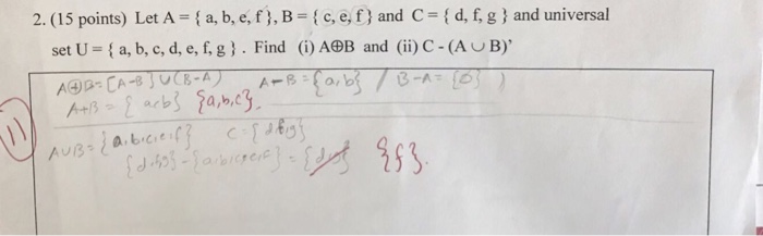 Solved Let A= {a, B, E, F}, B = {c, E, F} And C= {d, F, G} | Chegg.com