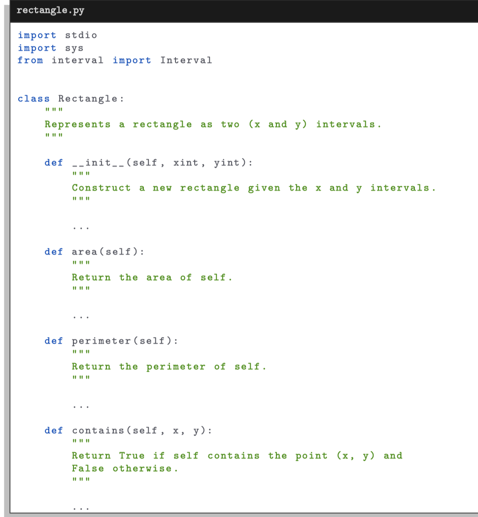 Solved Exercise 5. (Rectangle) Define a data type Rectangle | Chegg.com