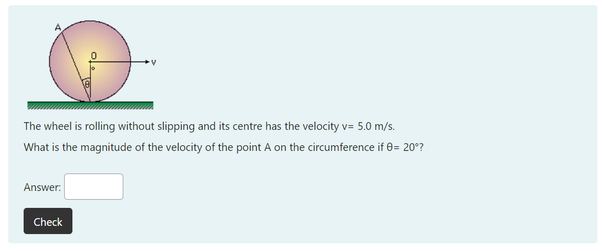 Solved V The wheel is rolling without slipping and its | Chegg.com