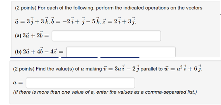 Solved (2 points) For each of the following, perform the | Chegg.com
