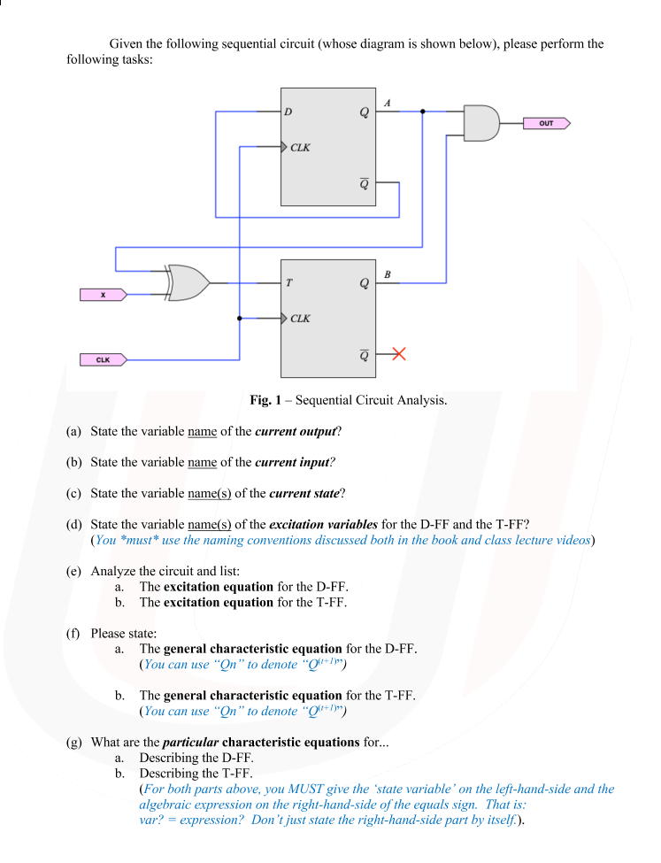 Solved Given the following sequential circuit (whose diagram | Chegg.com