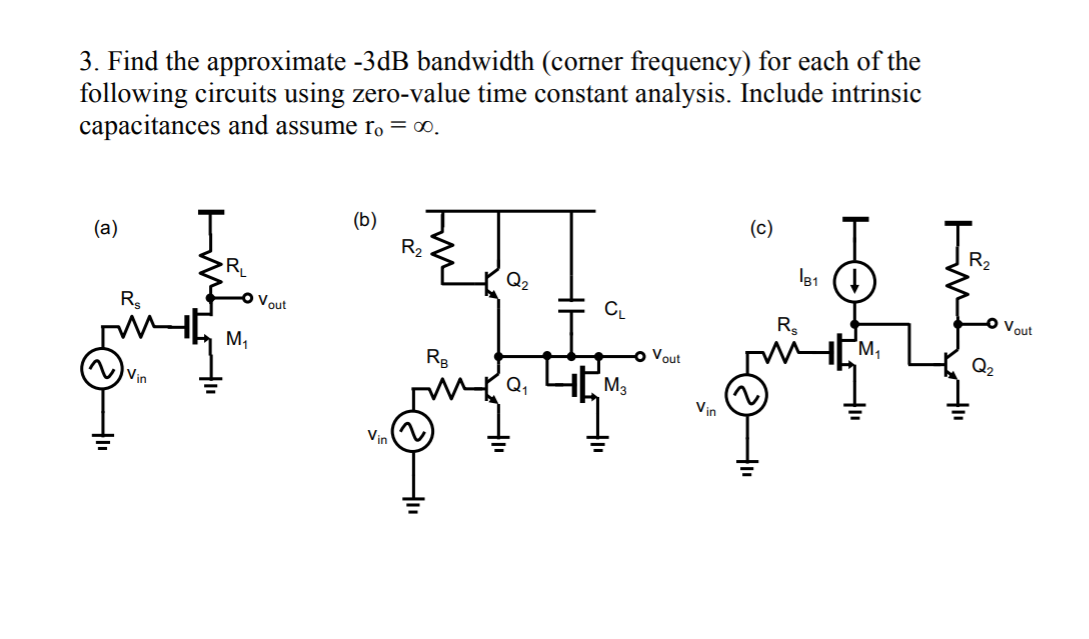3. Find the approximate -3dB bandwidth (corner | Chegg.com