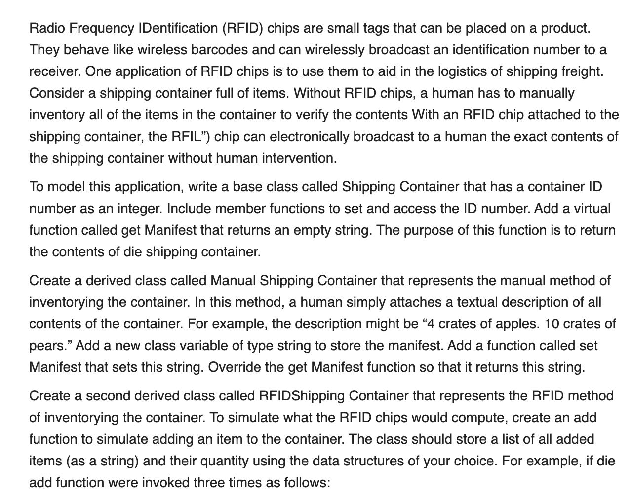 Solved Radio Frequency IDentification (RFID) chips are small | Chegg.com